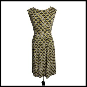 Boden Marina Jersey Floral Dress Yellow White Flowers 10R 10